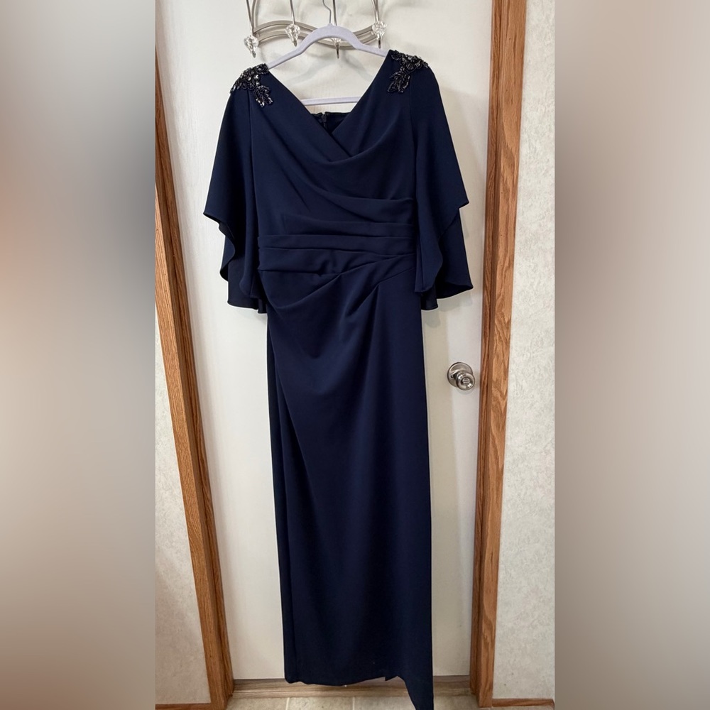Adrianna Papell Midnight Blue Medium Sleeve Dress